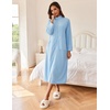 image:imageEkouaer Women Zipper Robe Long Sleeves House Coat Soft Bathrobe Housecoat  Easy ZipUp Bath Robe with Pockets Ultra Soft and Lightweight Fabric CalfLengthAlight Blue