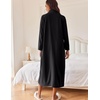 image:imageEkouaer Women Zipper Robe Long Sleeves House Coat Soft Bathrobe Housecoat  Easy ZipUp Bath Robe with Pockets Ultra Soft and Lightweight Fabric CalfLengthBlack