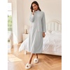 image:imageEkouaer Women Zipper Robe Long Sleeves House Coat Soft Bathrobe Housecoat  Easy ZipUp Bath Robe with Pockets Ultra Soft and Lightweight Fabric CalfLengthLight Gray