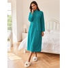 image:imageEkouaer Women Zipper Robe Long Sleeves House Coat Soft Bathrobe Housecoat  Easy ZipUp Bath Robe with Pockets Ultra Soft and Lightweight Fabric CalfLengthAteal