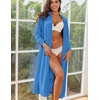 image:imageEkouaer Women Zipper Robe Long Sleeves House Coat Soft Bathrobe Housecoat  Easy ZipUp Bath Robe with Pockets Ultra Soft and Lightweight Fabric CalfLengthBlue