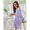 image:imageEkouaer Womens Long Sleeve Nightgown Full Length Sleepwear Long Sleepshirts Henley Sleep Dress  Print Floral Sleep Dress Long Nightgowns Ladies Lounge Dress Soft Floor Length Sleep Shirt Sleep Daily Wear HomePurple Floral