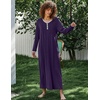 image:imageEkouaer Womens Long Sleeve Nightgown Full Length Sleepwear Long Sleepshirts Henley Sleep Dress  Print Floral Sleep Dress Long Nightgowns Ladies Lounge Dress Soft Floor Length Sleep Shirt Sleep Daily Wear HomeDark Purple