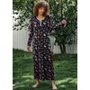 image:imageEkouaer Womens Long Sleeve Nightgown Full Length Sleepwear Long Sleepshirts Henley Sleep Dress  Print Floral Sleep Dress Long Nightgowns Ladies Lounge Dress Soft Floor Length Sleep Shirt Sleep Daily Wear HomeBbbutterfly