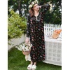 image:imageEkouaer Womens Long Sleeve Nightgown Full Length Sleepwear Long Sleepshirts Henley Sleep Dress  Print Floral Sleep Dress Long Nightgowns Ladies Lounge Dress Soft Floor Length Sleep Shirt Sleep Daily Wear HomeBbbutterfly