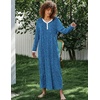 image:imageEkouaer Womens Long Sleeve Nightgown Full Length Sleepwear Long Sleepshirts Henley Sleep Dress  Print Floral Sleep Dress Long Nightgowns Ladies Lounge Dress Soft Floor Length Sleep Shirt Sleep Daily Wear HomeAblue Dog Footprints