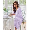 image:imageEkouaer Womens Long Sleeve Nightgown Full Length Sleepwear Long Sleepshirts Henley Sleep Dress  Print Floral Sleep Dress Long Nightgowns Ladies Lounge Dress Soft Floor Length Sleep Shirt Sleep Daily Wear HomePurple Flowers