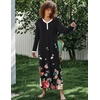 image:imageEkouaer Womens Long Sleeve Nightgown Full Length Sleepwear Long Sleepshirts Henley Sleep Dress  Print Floral Sleep Dress Long Nightgowns Ladies Lounge Dress Soft Floor Length Sleep Shirt Sleep Daily Wear HomeCacolored Flowers