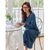 image:imageEkouaer Womens Long Sleeve Nightgown Full Length Sleepwear Long Sleepshirts Henley Sleep Dress  Print Floral Sleep Dress Long Nightgowns Ladies Lounge Dress Soft Floor Length Sleep Shirt Sleep Daily Wear HomeAanavy