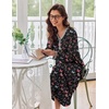 image:imageEkouaer Womens Long Sleeve Nightgown Full Length Sleepwear Long Sleepshirts Henley Sleep Dress  Print Floral Sleep Dress Long Nightgowns Ladies Lounge Dress Soft Floor Length Sleep Shirt Sleep Daily Wear HomeBbbutterfly