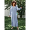 image:imageEkouaer Womens Long Sleeve Nightgown Full Length Sleepwear Long Sleepshirts Henley Sleep Dress  Print Floral Sleep Dress Long Nightgowns Ladies Lounge Dress Soft Floor Length Sleep Shirt Sleep Daily Wear HomeAablue Florals