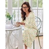 image:imageEkouaer Womens Long Sleeve Nightgown Full Length Sleepwear Long Sleepshirts Henley Sleep Dress  Print Floral Sleep Dress Long Nightgowns Ladies Lounge Dress Soft Floor Length Sleep Shirt Sleep Daily Wear HomeAwhite Flowers