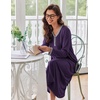 image:imageEkouaer Womens Long Sleeve Nightgown Full Length Sleepwear Long Sleepshirts Henley Sleep Dress  Print Floral Sleep Dress Long Nightgowns Ladies Lounge Dress Soft Floor Length Sleep Shirt Sleep Daily Wear HomeDark Purple