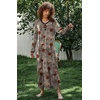 image:imageEkouaer Womens Long Sleeve Nightgown Full Length Sleepwear Long Sleepshirts Henley Sleep Dress  Print Floral Sleep Dress Long Nightgowns Ladies Lounge Dress Soft Floor Length Sleep Shirt Sleep Daily Wear HomeAbrown Leopard Print