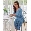 image:imageEkouaer Womens Long Sleeve Nightgown Full Length Sleepwear Long Sleepshirts Henley Sleep Dress  Print Floral Sleep Dress Long Nightgowns Ladies Lounge Dress Soft Floor Length Sleep Shirt Sleep Daily Wear HomeBlue Ink Flower