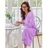 image:imageEkouaer Womens Long Sleeve Nightgown Full Length Sleepwear Long Sleepshirts Henley Sleep Dress  Print Floral Sleep Dress Long Nightgowns Ladies Lounge Dress Soft Floor Length Sleep Shirt Sleep Daily Wear HomeAapurple
