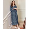 image:imageEkouaer Womens Long Sleeve Nightgown Full Length Sleepwear Long Sleepshirts Henley Sleep Dress  Print Floral Sleep Dress Long Nightgowns Ladies Lounge Dress Soft Floor Length Sleep Shirt Sleep Daily Wear HomeAanavy Flowers