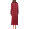 image:imageEkouaer Womens Long Sleeve Nightgown Full Length Sleepwear Long Sleepshirts Henley Sleep Dress  Print Floral Sleep Dress Long Nightgowns Ladies Lounge Dress Soft Floor Length Sleep Shirt Sleep Daily Wear HomeBbredblack Grid