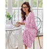 image:imageEkouaer Womens Long Sleeve Nightgown Full Length Sleepwear Long Sleepshirts Henley Sleep Dress  Print Floral Sleep Dress Long Nightgowns Ladies Lounge Dress Soft Floor Length Sleep Shirt Sleep Daily Wear HomePink Flowers