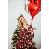 image:imageEkouaer Womens Long Sleeve Nightgown Full Length Sleepwear Long Sleepshirts Henley Sleep Dress  Print Floral Sleep Dress Long Nightgowns Ladies Lounge Dress Soft Floor Length Sleep Shirt Sleep Daily Wear HomeZred Santa