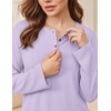 image:imageEkouaer Womens Pajama sets Long Sleeve Cozy 2 Piece Matching Lounge Set  Comfy nonitchy ribbed knit pjs henley neck drop shoulder loose fit elastic waist pants with pockets fall pjs great giftLavender