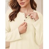 image:imageEkouaer Womens Pajama sets Long Sleeve Cozy 2 Piece Matching Lounge Set  Comfy nonitchy ribbed knit pjs henley neck drop shoulder loose fit elastic waist pants with pockets fall pjs great giftBeige