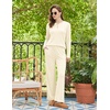 image:imageEkouaer Womens Pajama sets Long Sleeve Cozy 2 Piece Matching Lounge Set  Comfy nonitchy ribbed knit pjs henley neck drop shoulder loose fit elastic waist pants with pockets fall pjs great giftBeige
