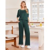image:imageEkouaer Womens Pajamas Long Sleeve Pjs Soft Loungewear 2 Piece Lounge Sets  Loose Pants with PocketsComfy Fall Winter SleepwearGreen