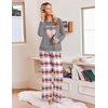 image:imageEkouaer Womens Pajamas Long Sleeve Pjs Soft Loungewear 2 Piece Lounge Sets  Loose Pants with PocketsComfy Fall Winter SleepwearHeart Gray