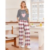 image:imageEkouaer Womens Pajamas Long Sleeve Pjs Soft Loungewear 2 Piece Lounge Sets  Loose Pants with PocketsComfy Fall Winter SleepwearHeart Gray