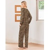 image:imageEkouaer Womens Pajamas Long Sleeve Pjs Soft Loungewear 2 Piece Lounge Sets  Loose Pants with PocketsComfy Fall Winter SleepwearLeopard