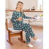 image:imageEkouaer Womens Pajamas Long Sleeve Pjs Soft Loungewear 2 Piece Lounge Sets  Loose Pants with PocketsComfy Fall Winter SleepwearNavy Cats