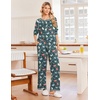 image:imageEkouaer Womens Pajamas Long Sleeve Pjs Soft Loungewear 2 Piece Lounge Sets  Loose Pants with PocketsComfy Fall Winter SleepwearNavy Cats