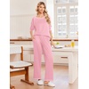 image:imageEkouaer Womens Pajamas Long Sleeve Pjs Soft Loungewear 2 Piece Lounge Sets  Loose Pants with PocketsComfy Fall Winter SleepwearPink