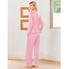 image:imageEkouaer Womens Pajamas Long Sleeve Pjs Soft Loungewear 2 Piece Lounge Sets  Loose Pants with PocketsComfy Fall Winter SleepwearPink