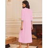 image:imageEkouaer Womens Zipper Robe 34 Sleeves Housecoat Full Length NightgownApink