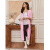 image:imageEkouaer Womens Zipper Robe 34 Sleeves Housecoat Full Length NightgownApink