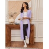 image:imageEkouaer Womens Zipper Robe 34 Sleeves Housecoat Full Length NightgownLavender