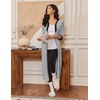 image:imageEkouaer Womens Zipper Robe 34 Sleeves Housecoat Full Length NightgownLight Gray