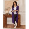image:imageEkouaer Womens Zipper Robe 34 Sleeves Housecoat Full Length NightgownPurple