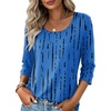 image:imageEkouaer 34 Sleeve Womens Tops Scoop Neck T Shirts 2026 Casual Basic Tees  Casual TopsCute Basic Tops Vacation OutfitsComfy Basic TeesLoose Fit Tops For AllSeason Daily Wearavailable in S3XLBlue Stripes Zr459