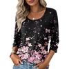 image:imageEkouaer 34 Sleeve Womens Tops Scoop Neck T Shirts 2026 Casual Basic Tees  Casual TopsCute Basic Tops Vacation OutfitsComfy Basic TeesLoose Fit Tops For AllSeason Daily Wearavailable in S3XLFloral Black Multi