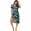 image:imageEkouaer Nightgowns for Women Short Sleeve Night Gowns Plus Size Night Shirt  Loungewear Plus Size Night ShirtSoft Sleep ShirtCasual Night dress for SleepingDaily WearDark Green Leaf