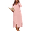 image:imageEkouaer Women Zipper Robe Long Sleeves House Coat Soft Bathrobe Housecoat  Easy ZipUp Bath Robe with Pockets Ultra Soft and Lightweight Fabric CalfLengthAlight Pink
