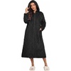 image:imageEkouaer Womens Fleece Bathrobe Long Soft Plush Robes Hood Zipper Housecoat  Soft Thick Jacquard Fabric Warm and Comfy Robe Perfect for a Winter and Cozy Nightgown at Home