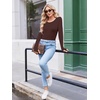 image:image3 Pack Thumb Hole Tops for Women Long Sleeve Basic Shirts Lightweight Tees  Round Neck Thermal Undershirts Slim Fit Underwear Tops Casual Fall Outfits Trendy Y2K TShirts Work amp Going Out TopsBlackWhiteDark Blue