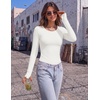 image:image3 Pack Thumb Hole Tops for Women Long Sleeve Basic Shirts Lightweight Tees  Round Neck Thermal Undershirts Slim Fit Underwear Tops Casual Fall Outfits Trendy Y2K TShirts Work amp Going Out TopsBlackWhiteDark Grey