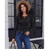 image:image3 Pack Womens Thermal Underwear Shirts Micro Fleece Long Sleeve Tops  Fitted Going Out TeesBasic Warm UndershirtsLightweight Fall TShirtsSoft Crew Neck OutfitsCompression Casual TeesBlackBrownDark Blue