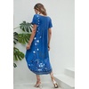 image:imageEkouaer Long Nightgowns for Women V Neck Moo Moos House Dress with Pockets  Short Sleeve Sleep Shirt Side Split Night Shirt Plus Size Lounge Dress Pullover Sleepwear Sleep Casual Daily Wear HomeRoyalblue Floral
