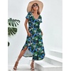 image:imageEkouaer Long Nightgowns for Women V Neck Moo Moos House Dress with Pockets  Short Sleeve Sleep Shirt Side Split Night Shirt Plus Size Lounge Dress Pullover Sleepwear Sleep Casual Daily Wear HomeDark Green Floral